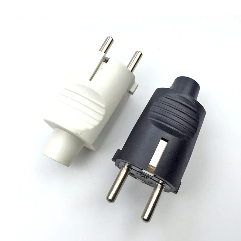 1PCS Black EU 16A UPS PDU Germany Grounded Assemble Wired Plug Socket Korea Russia Power Cable Female Male Detachable Connector