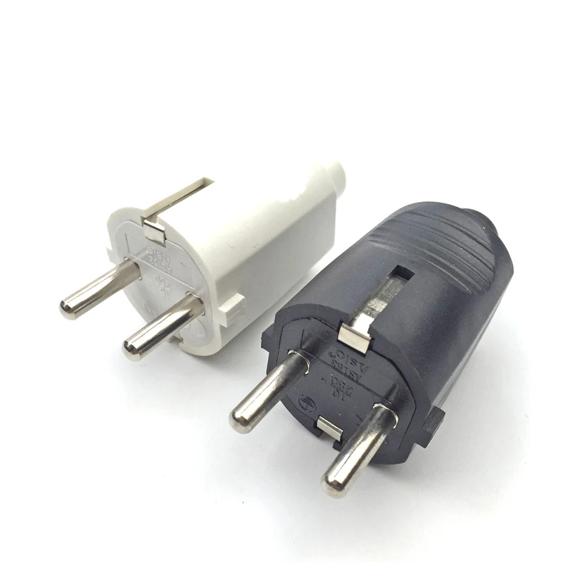 1PCS Black EU 16A UPS PDU Germany Grounded Assemble Wired Plug Socket Korea Russia Power Cable Female Male Detachable Connector