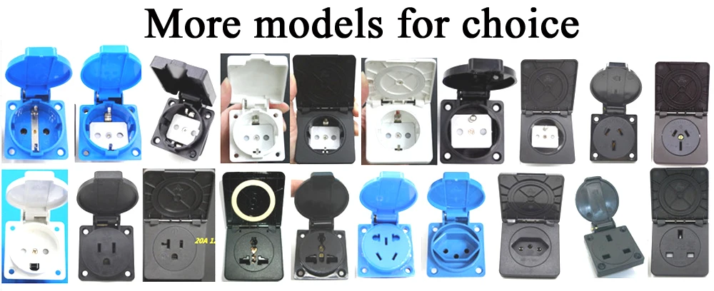 1PCS Black EU 16A UPS PDU Germany Grounded Assemble Wired Plug Socket Korea Russia Power Cable Female Male Detachable Connector