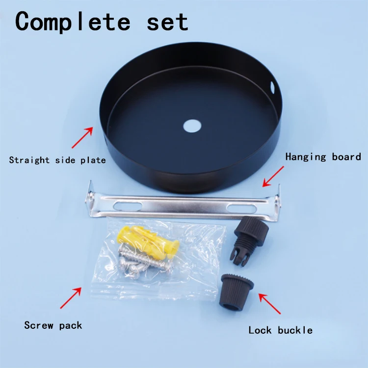 Ceiling Plate Hanging 8/10/12cm Chassis Base Retro Lamp Bases Iron Pendant Lamp Fixture Ceiling Fittings DIY Lock Wire Lamp Base