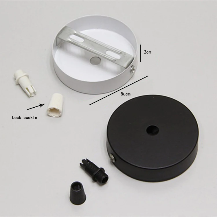 Ceiling Plate Hanging 8/10/12cm Chassis Base Retro Lamp Bases Iron Pendant Lamp Fixture Ceiling Fittings DIY Lock Wire Lamp Base