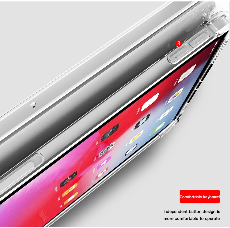 Shockproof Silicone Case For iPad Air 2 9.7‘’ 2014 A1566 A1567 air2 9.7 TPU Flexible Bumper Clear Transparent Back Cover