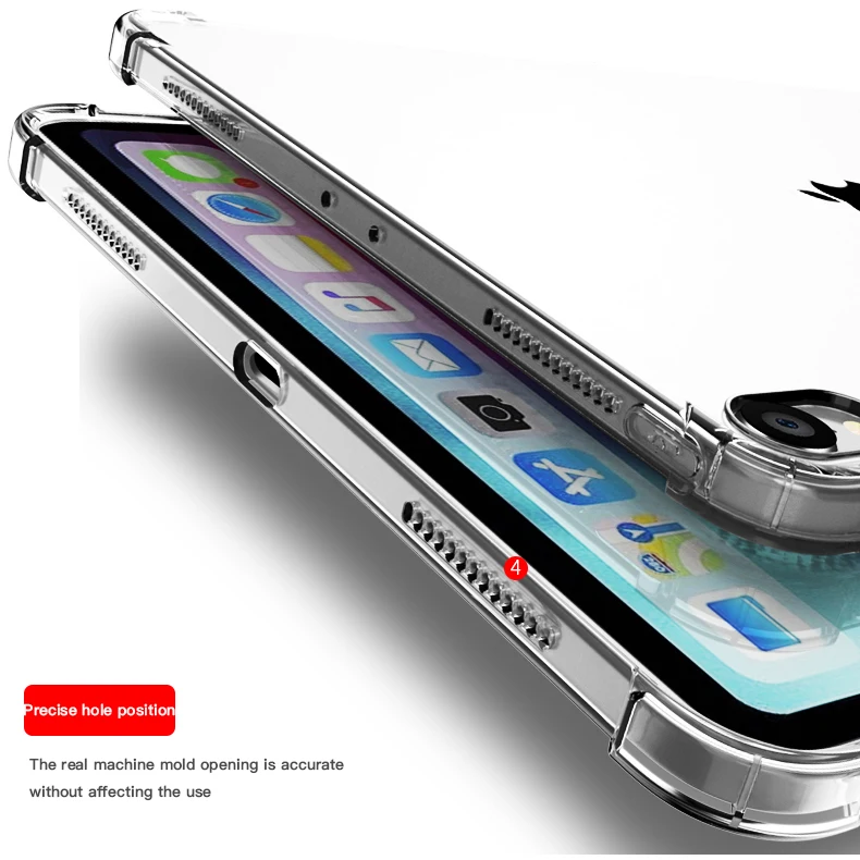 Shockproof Silicone Case For iPad Air 2 9.7‘’ 2014 A1566 A1567 air2 9.7 TPU Flexible Bumper Clear Transparent Back Cover