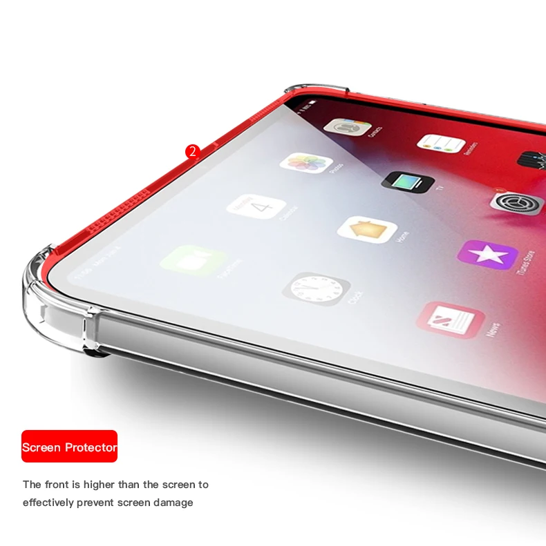 Shockproof Silicone Case For iPad Air 2 9.7‘’ 2014 A1566 A1567 air2 9.7 TPU Flexible Bumper Clear Transparent Back Cover