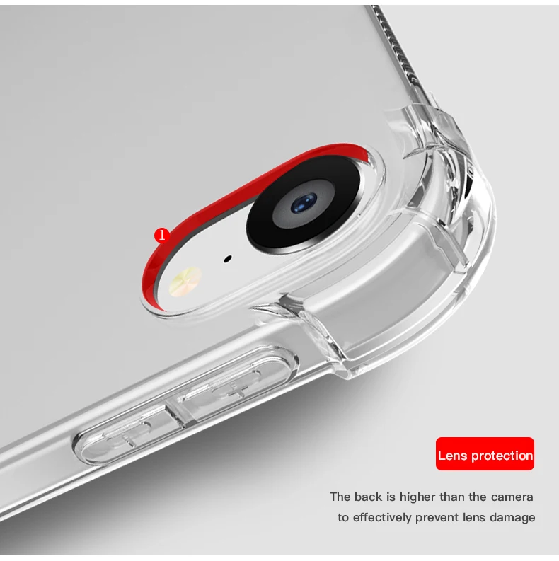 Shockproof Silicone Case For iPad Air 2 9.7‘’ 2014 A1566 A1567 air2 9.7 TPU Flexible Bumper Clear Transparent Back Cover