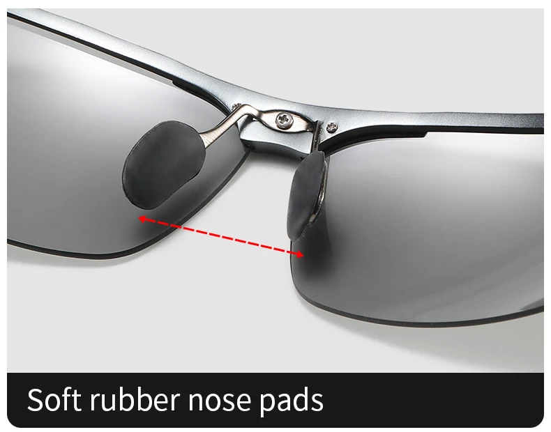 Sunglasses For Men Fashion Day Glasses For Night Vision Photochromic Outdoor Driving Rimless Male Polarized UV400 Lens VT2173