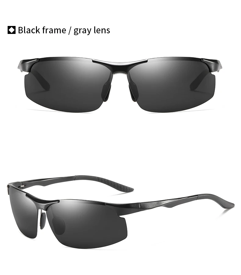 Sunglasses For Men Fashion Day Glasses For Night Vision Photochromic Outdoor Driving Rimless Male Polarized UV400 Lens VT2173