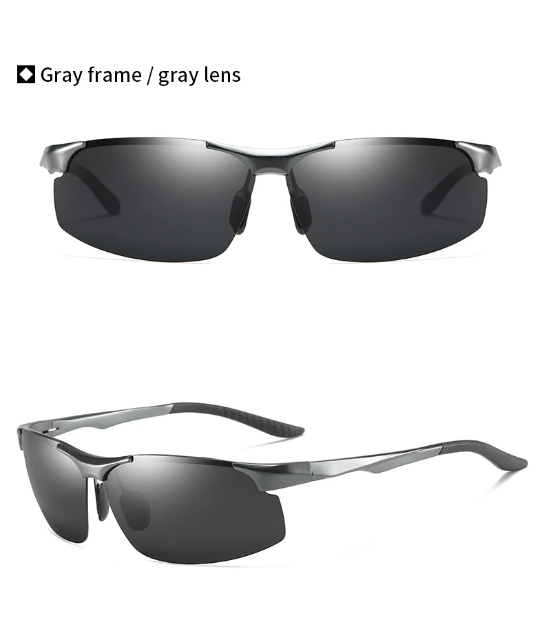 Sunglasses For Men Fashion Day Glasses For Night Vision Photochromic Outdoor Driving Rimless Male Polarized UV400 Lens VT2173
