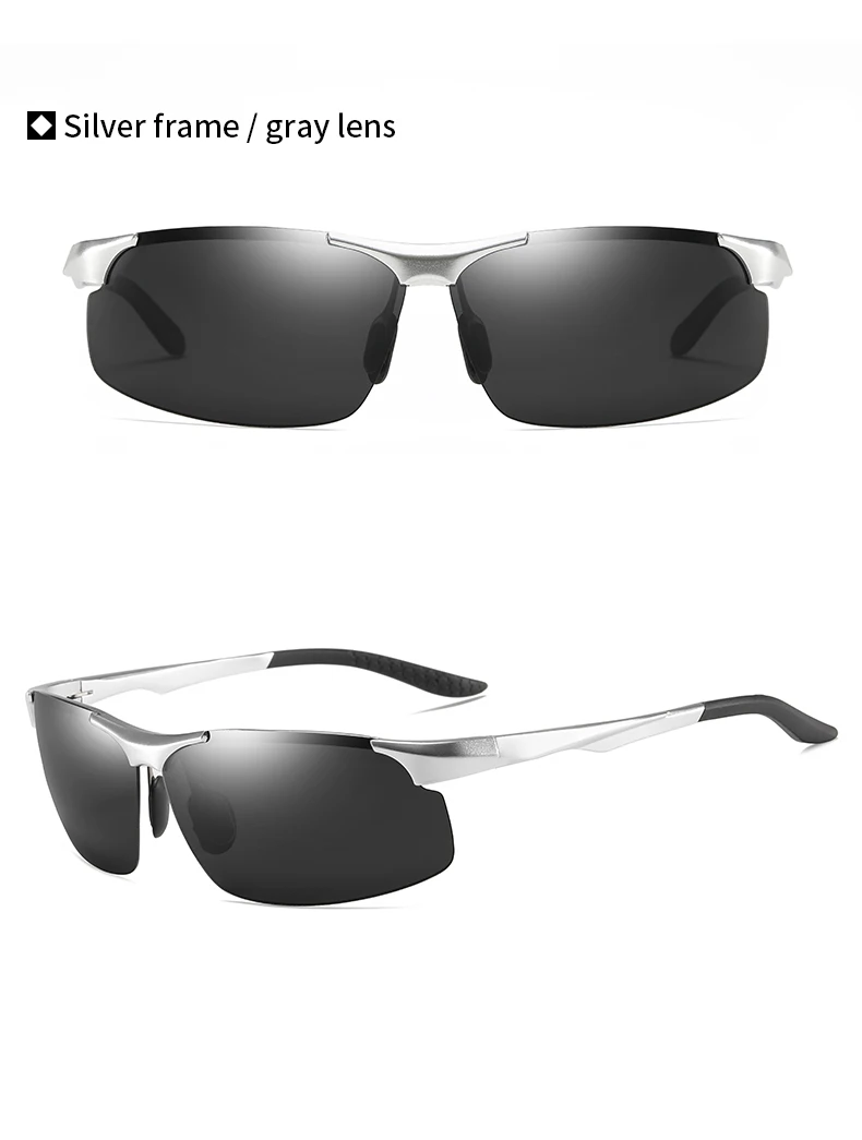 Sunglasses For Men Fashion Day Glasses For Night Vision Photochromic Outdoor Driving Rimless Male Polarized UV400 Lens VT2173