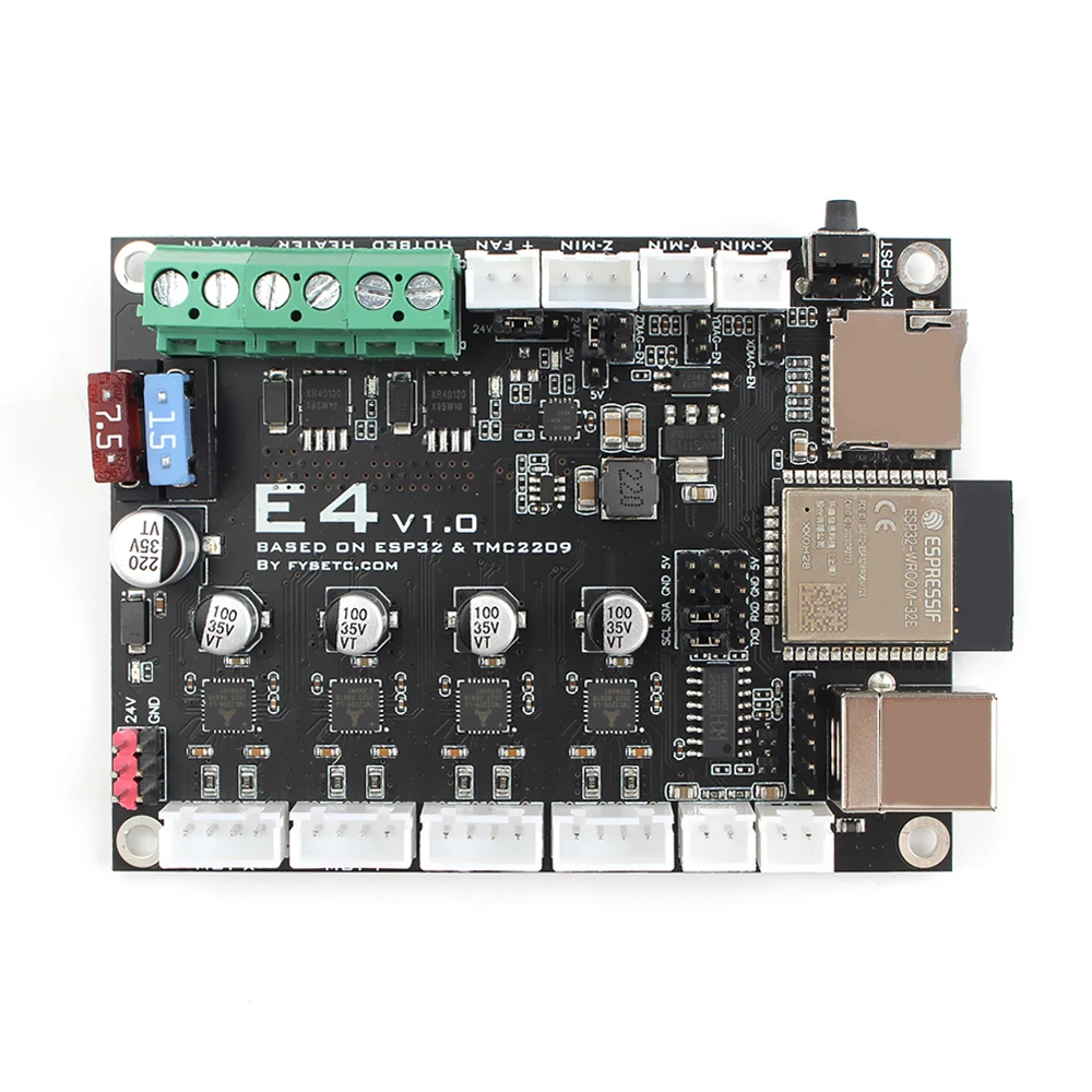 FYSETC E4 Board with Built-in Wi-Fi and Bluetooth 4 pcs TMC2209 240MHz 16M Flash 3D Printer Control Board Based for 3D Printer