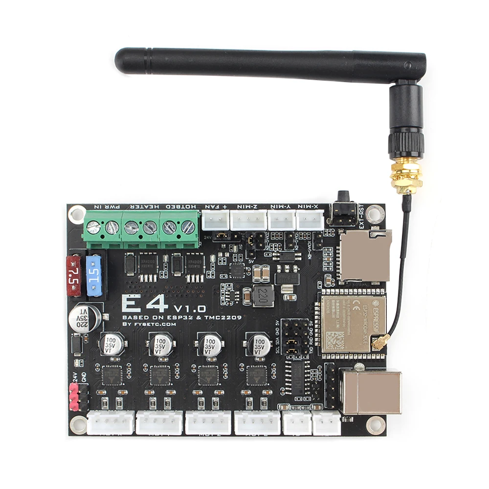 FYSETC E4 Board with Built-in Wi-Fi and Bluetooth 4 pcs TMC2209 240MHz 16M Flash 3D Printer Control Board Based for 3D Printer
