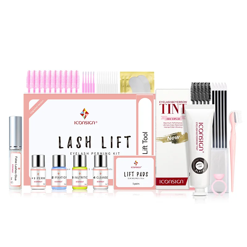 ICONSIGN Upgrade Version Lash Lift Kit and Lash Brow Dye Tint Kit Lifting Eyelash Brow Dye Mascara Eye Makeup Tools Dropshipping
