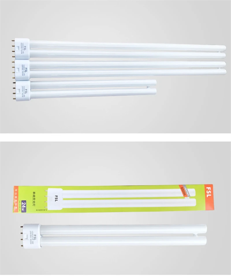 ZHMZH 18W 24W 36W 40W 55W Fluorescent Lamp 4 Pins Twin-Tube Energy-saving Light Base Energy Saving Tube H 2G11 White Yellow