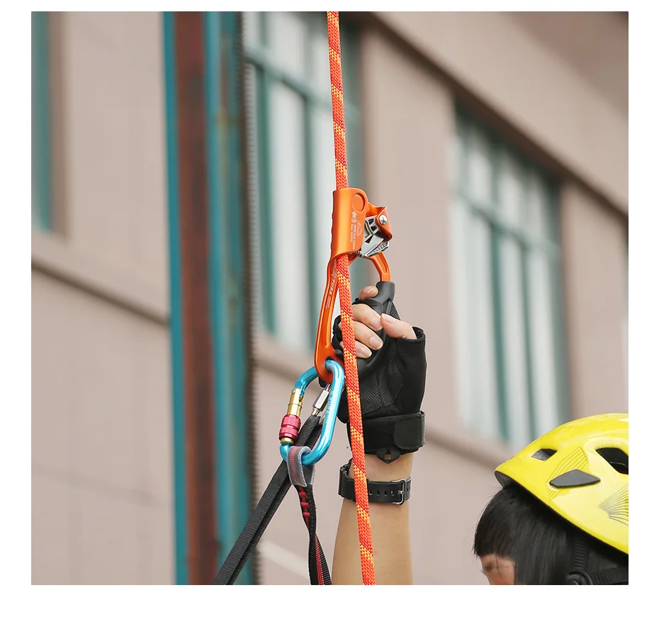 Outdoor Rock Climbing SRT Hand Ascender Device Mountaineer Handle Ascender Left Hand Right Hand Climbing EquipmentRope Tools