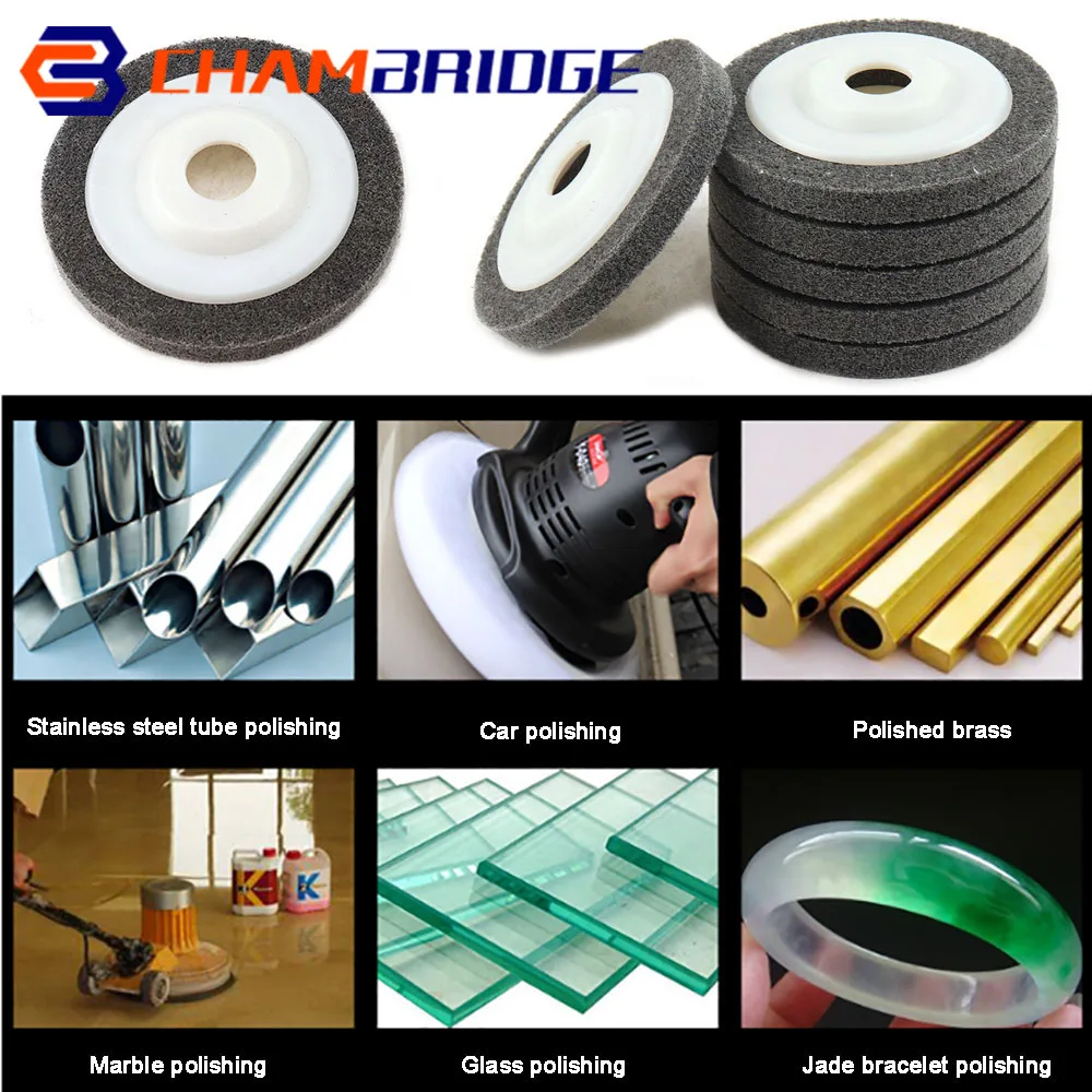 4"-5" Nylon Fiber Polishing Wheel Non woven Abrasive Wheel Nylon Fiber Polishing Wheel Abrasive Disc For Metal Stainless Steel