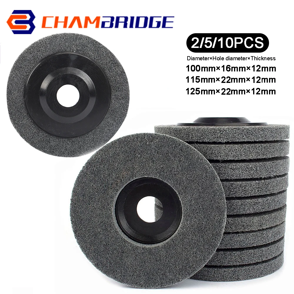 4"-5" Nylon Fiber Polishing Wheel Non woven Abrasive Wheel Nylon Fiber Polishing Wheel Abrasive Disc For Metal Stainless Steel