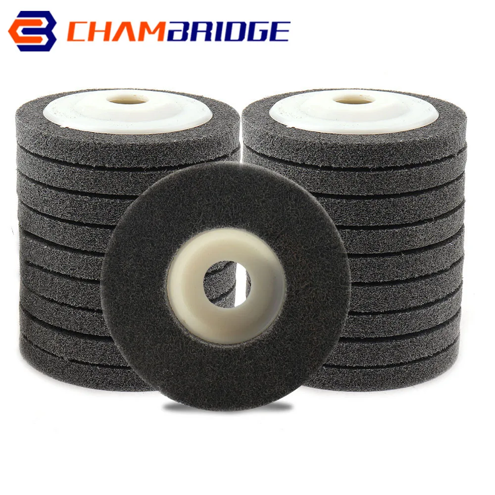 4"-5" Nylon Fiber Polishing Wheel Non woven Abrasive Wheel Nylon Fiber Polishing Wheel Abrasive Disc For Metal Stainless Steel