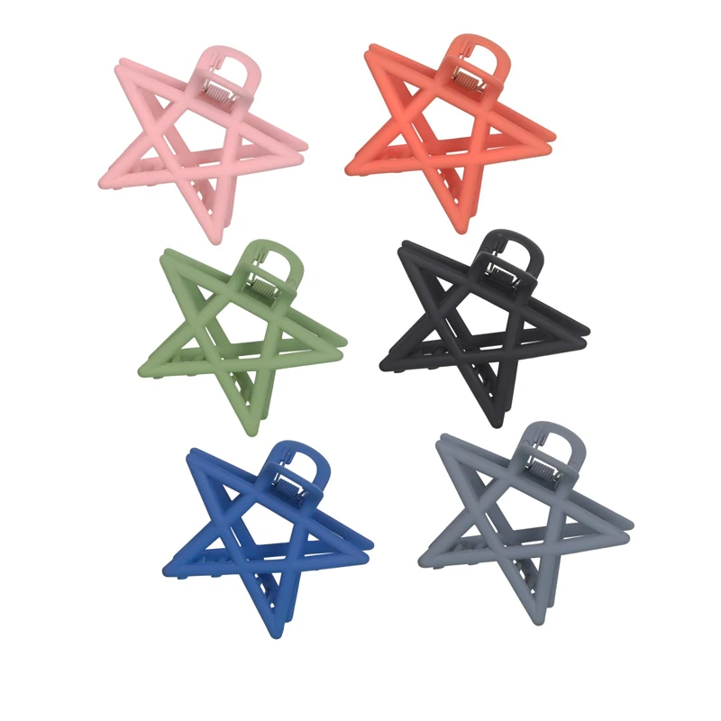 Solid ColorWomen Stars Hair Clip Girls Toka Femme Cute Hair Bow Claws Hair Accessories