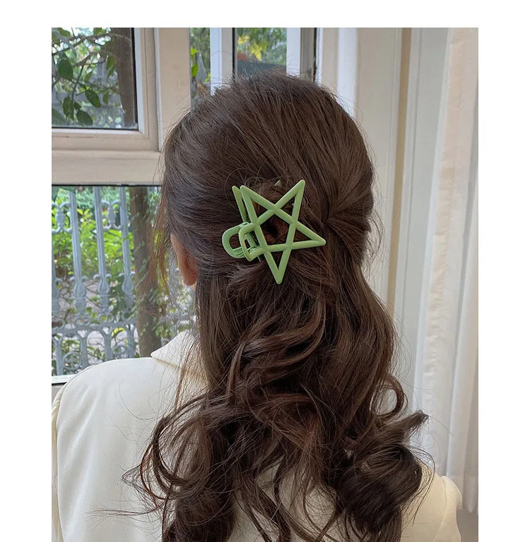 Solid ColorWomen Stars Hair Clip Girls Toka Femme Cute Hair Bow Claws Hair Accessories