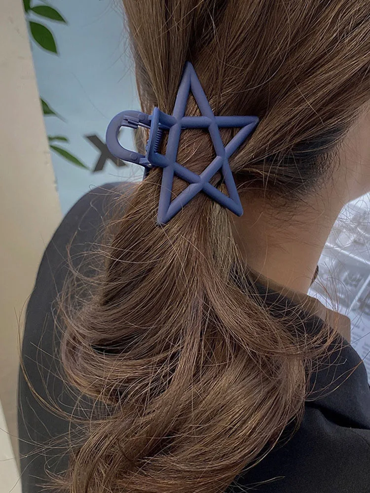 Solid ColorWomen Stars Hair Clip Girls Toka Femme Cute Hair Bow Claws Hair Accessories