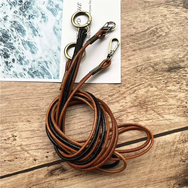 Genuine Leather Cell Phone Lanyard Neck Strap Holder Key Lanyard ID Badge Holders Phone Neck Straps with Keyring For iPhone