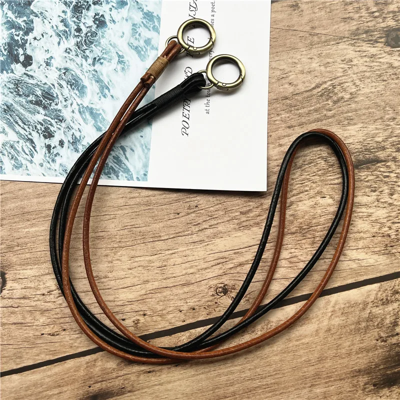 Genuine Leather Cell Phone Lanyard Neck Strap Holder Key Lanyard ID Badge Holders Phone Neck Straps with Keyring For iPhone