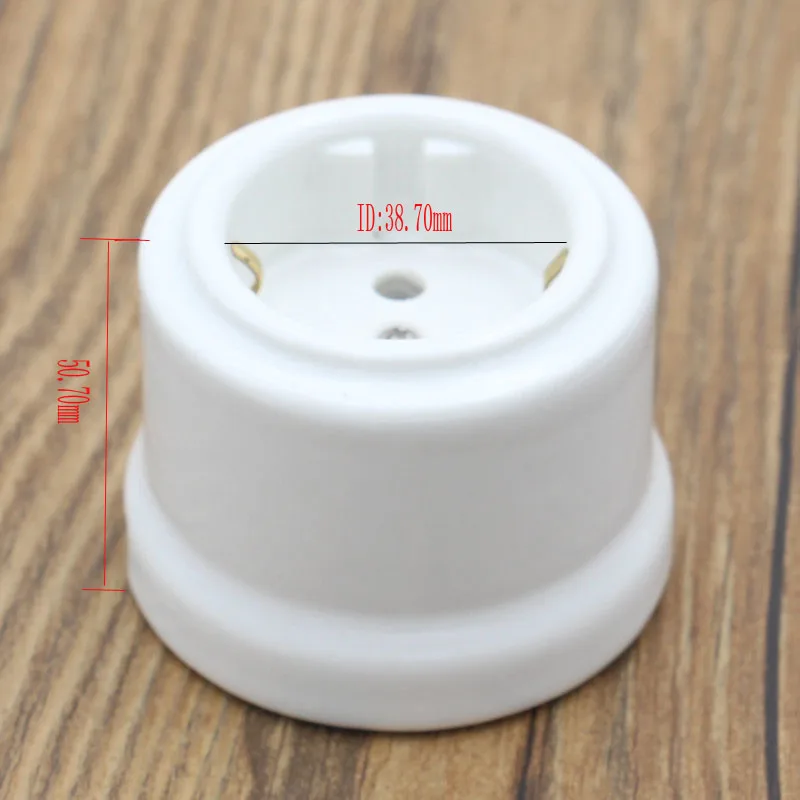 AC 220-250V 16A European Standard Grounded Ceramic Wall Socket Rewirable Female Wireless EU Electric Socket for DIY Home Decor