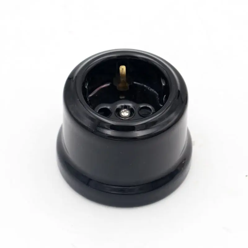 AC 220-250V 16A European Standard Grounded Ceramic Wall Socket Rewirable Female Wireless EU Electric Socket for DIY Home Decor