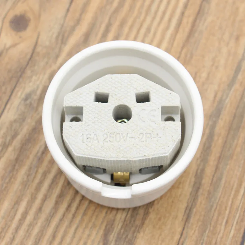 AC 220-250V 16A European Standard Grounded Ceramic Wall Socket Rewirable Female Wireless EU Electric Socket for DIY Home Decor