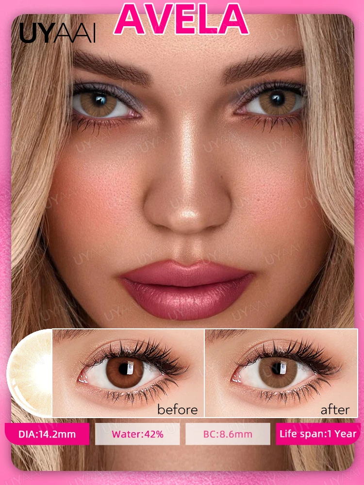 2pcs Yearly Contact Lenses Colored Contacts Beautiful Pupil Natural Contact Lenses for Eyes Color Yearly Cosmetic Contact Lens