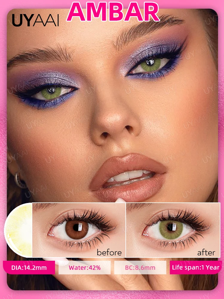 2pcs Yearly Contact Lenses Colored Contacts Beautiful Pupil Natural Contact Lenses for Eyes Color Yearly Cosmetic Contact Lens