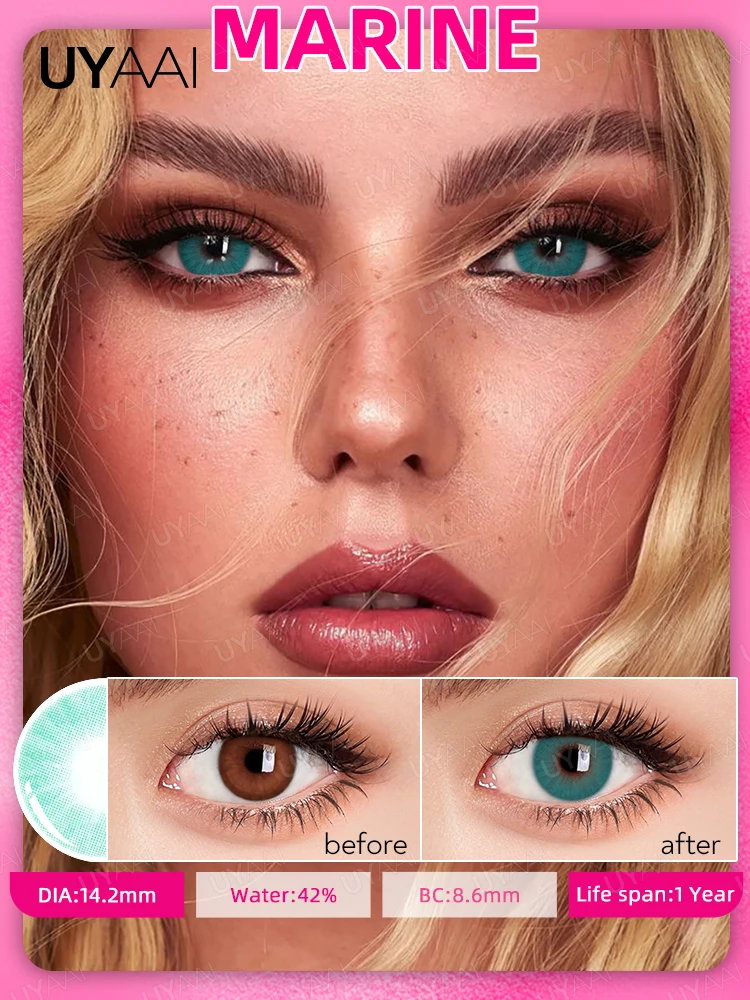 2pcs Yearly Contact Lenses Colored Contacts Beautiful Pupil Natural Contact Lenses for Eyes Color Yearly Cosmetic Contact Lens