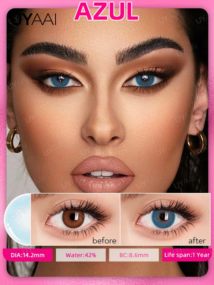 2pcs Yearly Contact Lenses Colored Contacts Beautiful Pupil Natural Contact Lenses for Eyes Color Yearly Cosmetic Contact Lens