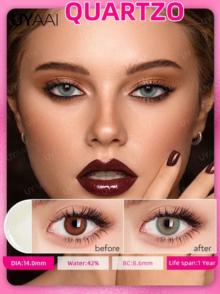 2pcs Yearly Contact Lenses Colored Contacts Beautiful Pupil Natural Contact Lenses for Eyes Color Yearly Cosmetic Contact Lens