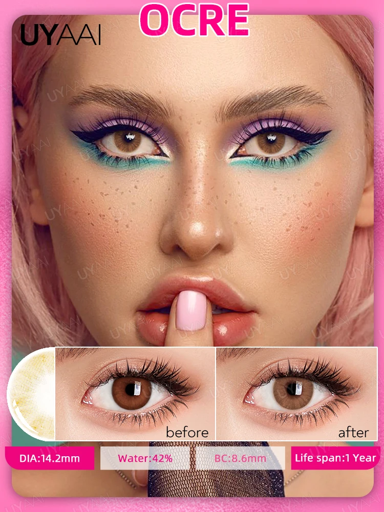 2pcs Yearly Contact Lenses Colored Contacts Beautiful Pupil Natural Contact Lenses for Eyes Color Yearly Cosmetic Contact Lens