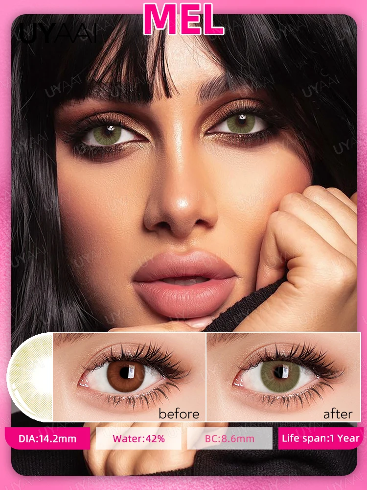 2pcs Yearly Contact Lenses Colored Contacts Beautiful Pupil Natural Contact Lenses for Eyes Color Yearly Cosmetic Contact Lens