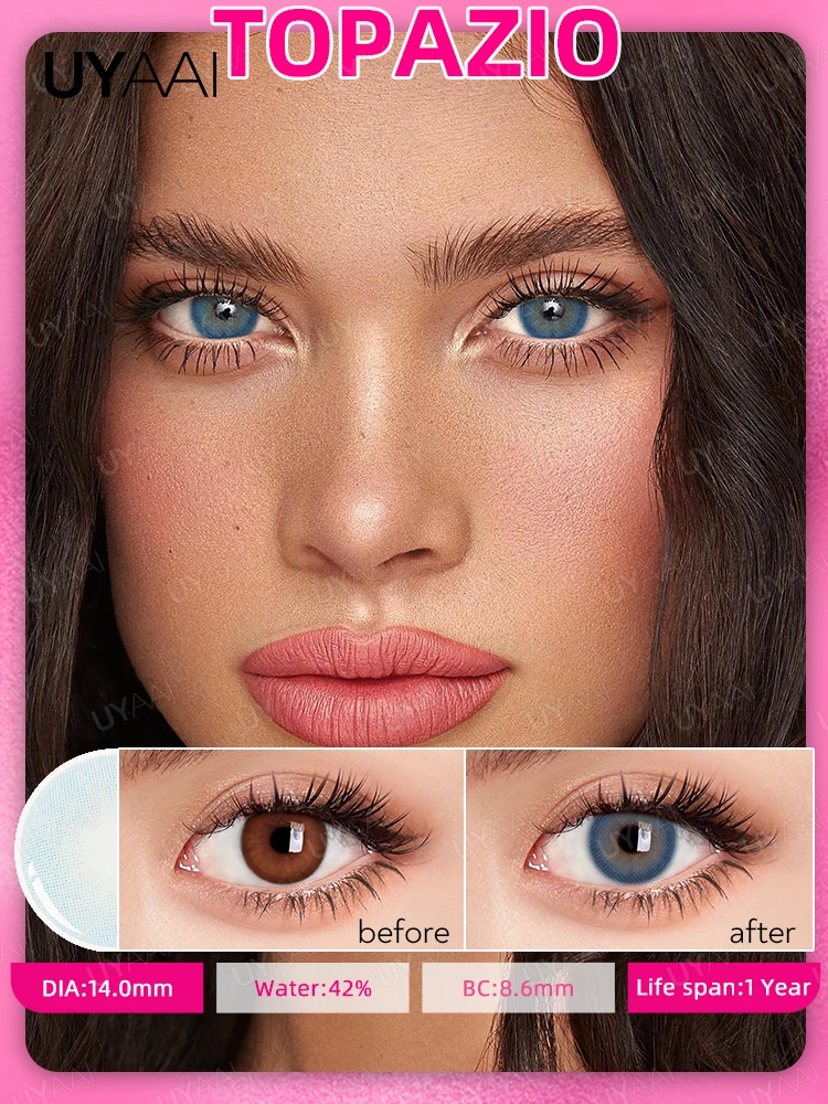2pcs Yearly Contact Lenses Colored Contacts Beautiful Pupil Natural Contact Lenses for Eyes Color Yearly Cosmetic Contact Lens
