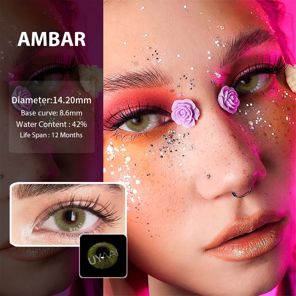 2pcs Yearly Contact Lenses Colored Contacts Beautiful Pupil Natural Contact Lenses for Eyes Color Yearly Cosmetic Contact Lens