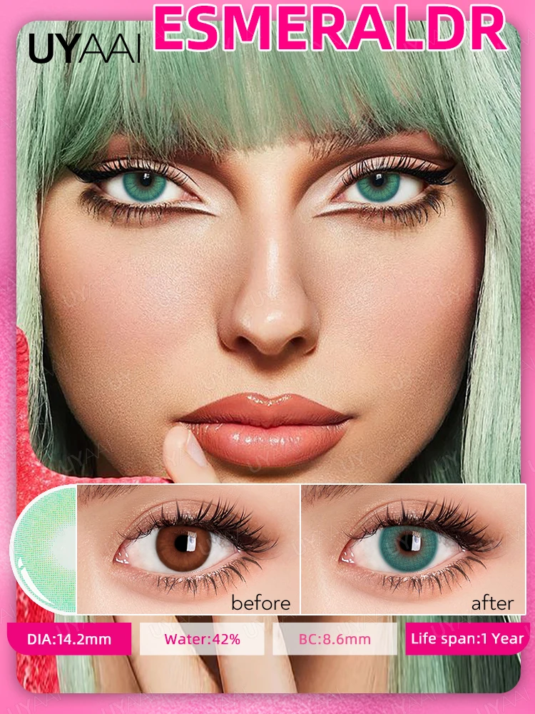 2pcs Yearly Contact Lenses Colored Contacts Beautiful Pupil Natural Contact Lenses for Eyes Color Yearly Cosmetic Contact Lens