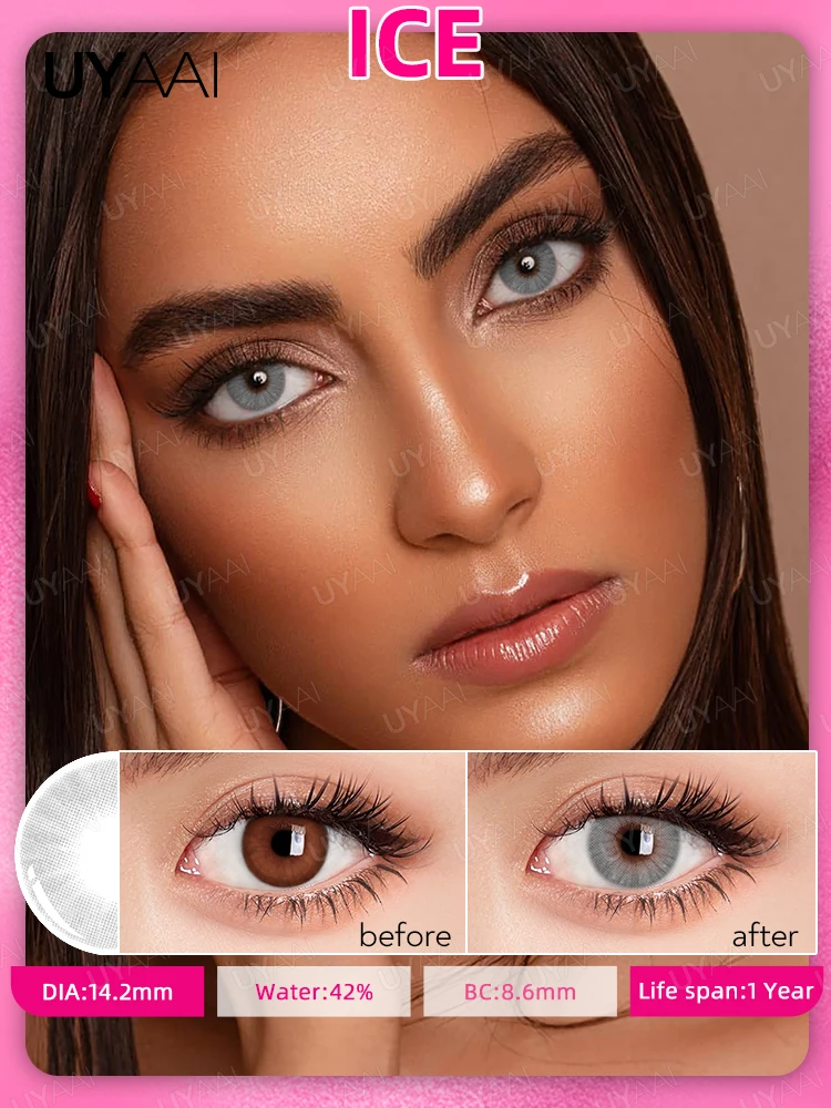 2pcs Yearly Contact Lenses Colored Contacts Beautiful Pupil Natural Contact Lenses for Eyes Color Yearly Cosmetic Contact Lens