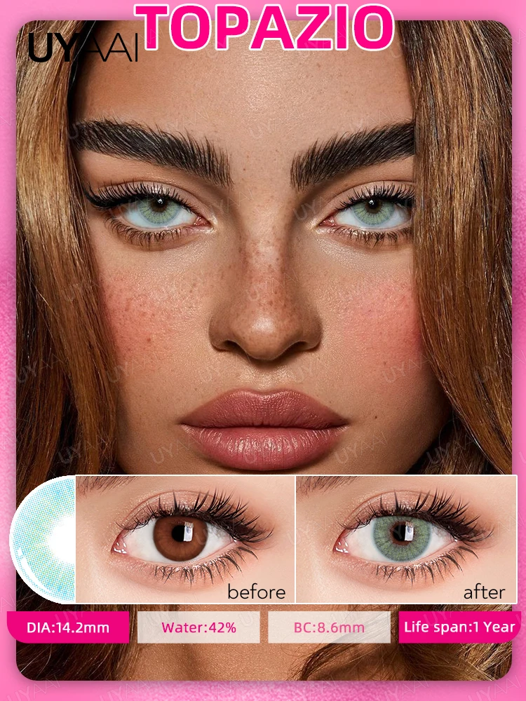 2pcs Yearly Contact Lenses Colored Contacts Beautiful Pupil Natural Contact Lenses for Eyes Color Yearly Cosmetic Contact Lens