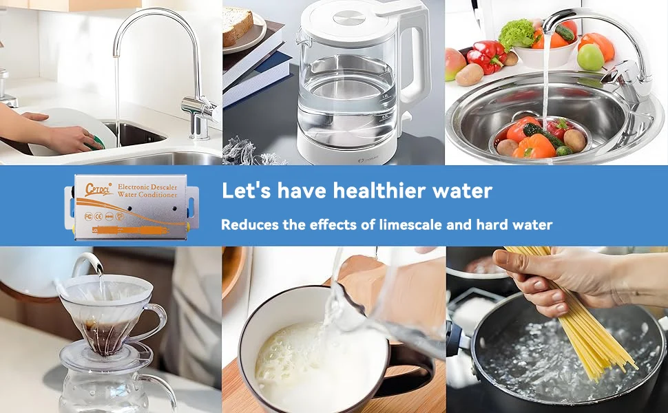 Electronic Water Descaler System Water Descaler, Alternative Electronic Salt-Free Hard Water Conditioner, Alloy Shell