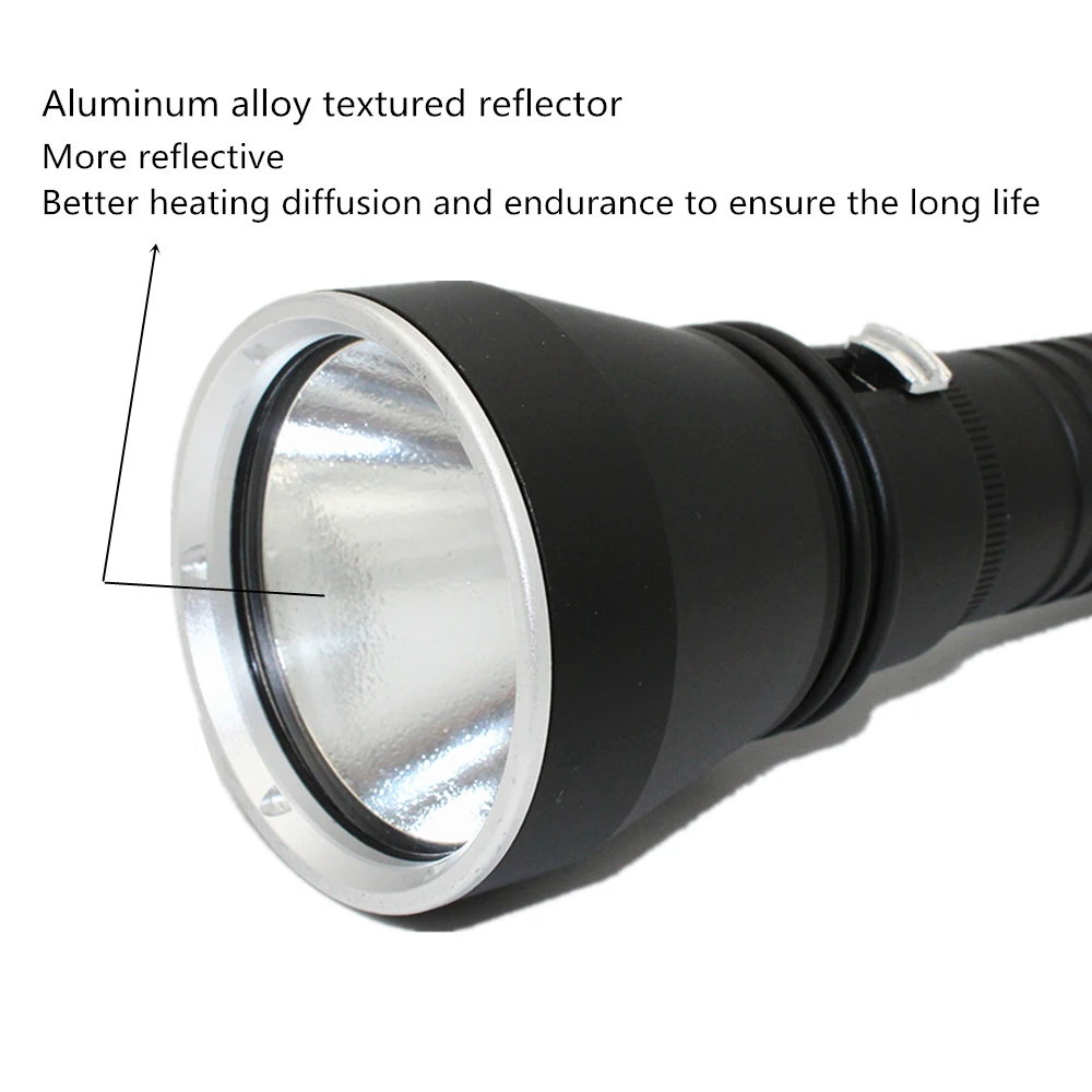 Professional Spearfishing Hunting Scuba XHP70.2 LED dive light 4000 lumen diving flashlight 26650 torch underwater flashlight