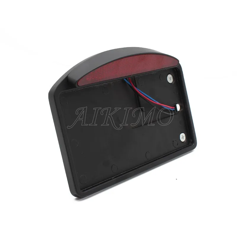Motorcycle License Plate LED Tail Light Horizontal Side Mount Bracket Holder For Harley Bobber Chopper Custom Touring Universal