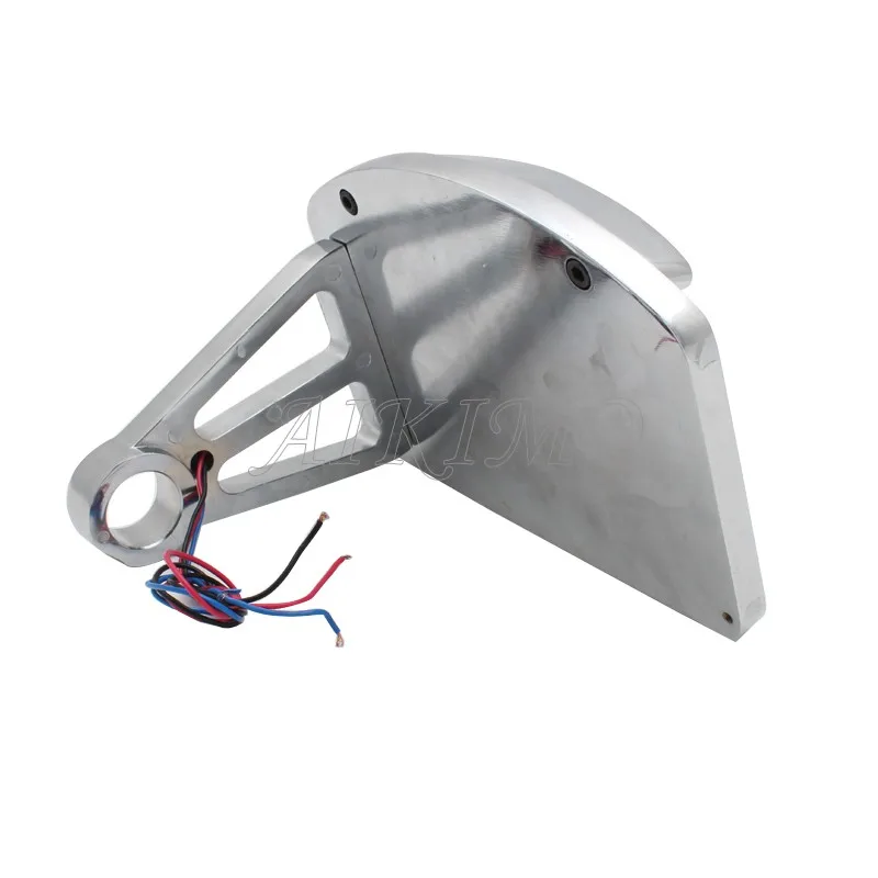 Motorcycle License Plate LED Tail Light Horizontal Side Mount Bracket Holder For Harley Bobber Chopper Custom Touring Universal