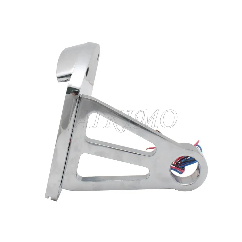 Motorcycle License Plate LED Tail Light Horizontal Side Mount Bracket Holder For Harley Bobber Chopper Custom Touring Universal