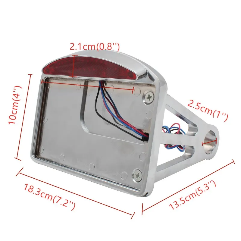 Motorcycle License Plate LED Tail Light Horizontal Side Mount Bracket Holder For Harley Bobber Chopper Custom Touring Universal