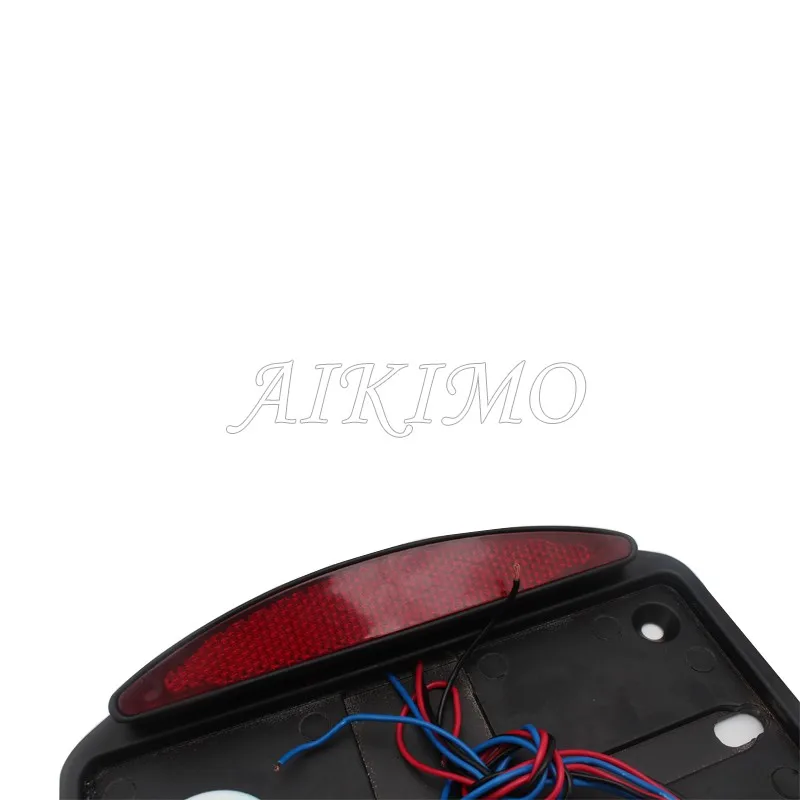 Motorcycle License Plate LED Tail Light Horizontal Side Mount Bracket Holder For Harley Bobber Chopper Custom Touring Universal