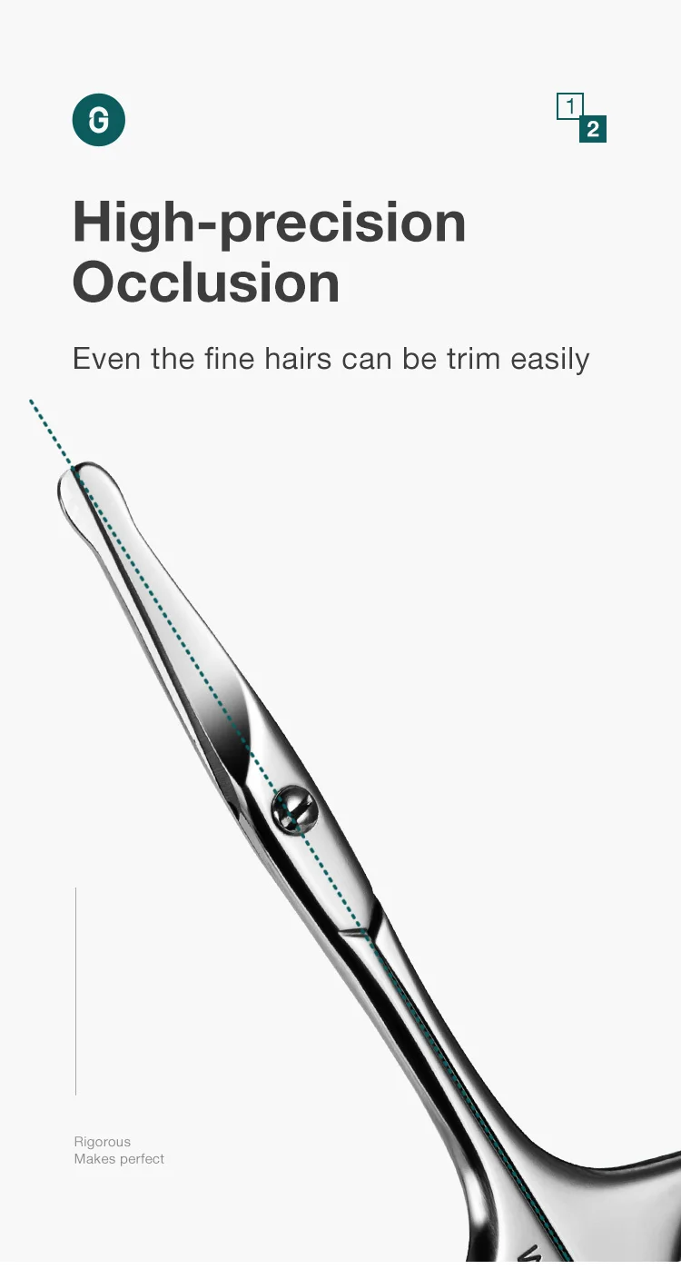 MR.GREEN Facial Hair Scissors Rounded Professional Stainless Steel Mustache Nose Hair Beard Eyebrows Eyelashes Trimming Clippers