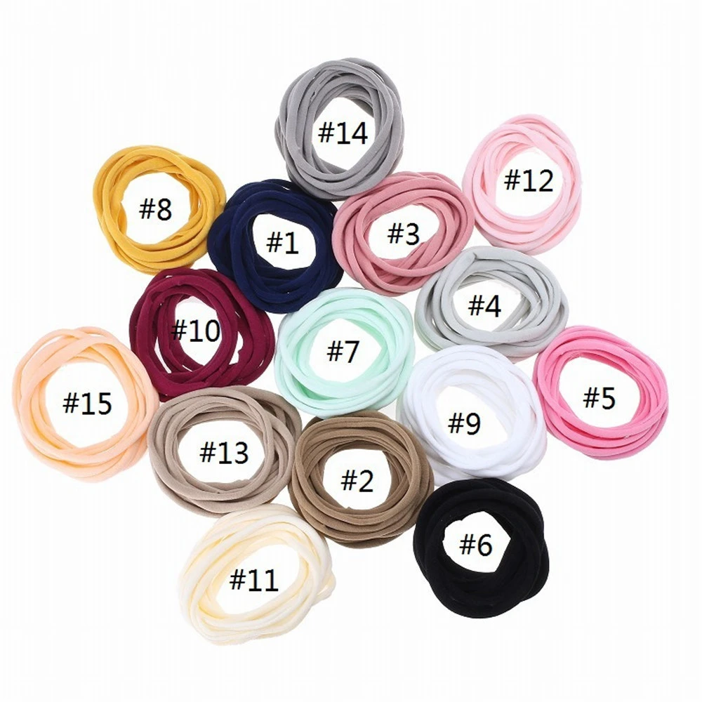 100Pcs/Lot Baby Girl DIY Stretchy Skinny Nylon Girl Elastic Supper Soft Headband Baby Accessories Infant Headwear Baby Items